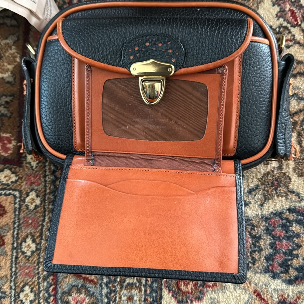 Vintage Black Dooney & Bourke Pebble Scottish Kilty Crossbody Bag Purse no strap - Picture 4 of 6